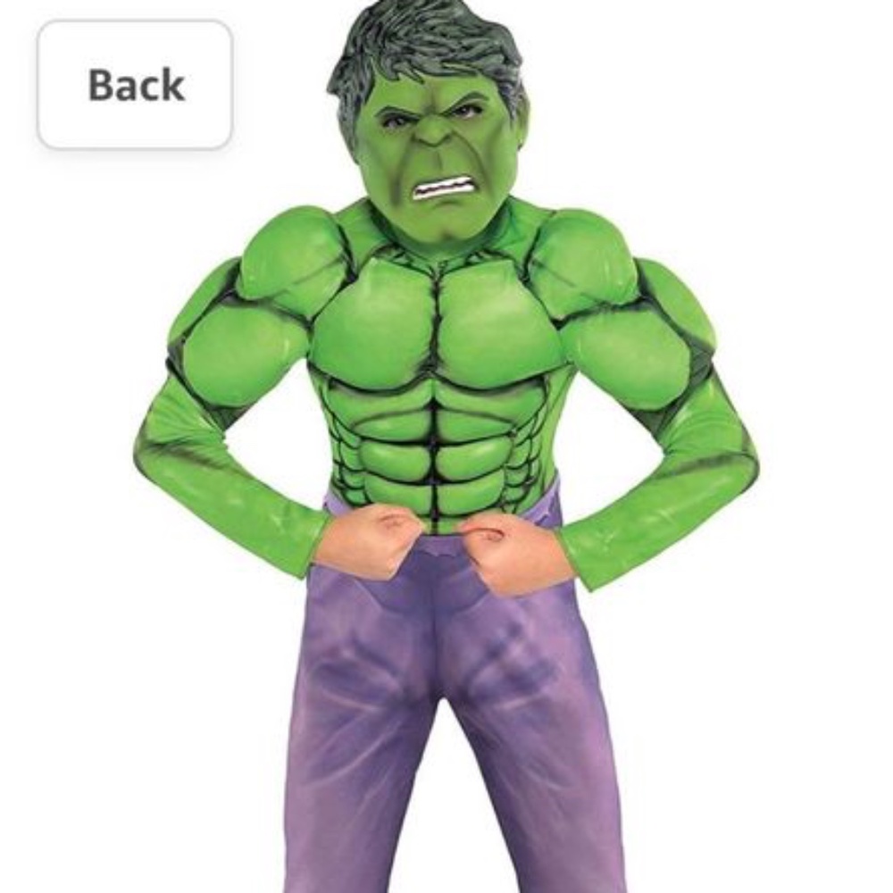BRAND NEW boy hulk halloween costume size L 12 - 14 (mask & bodysuit)